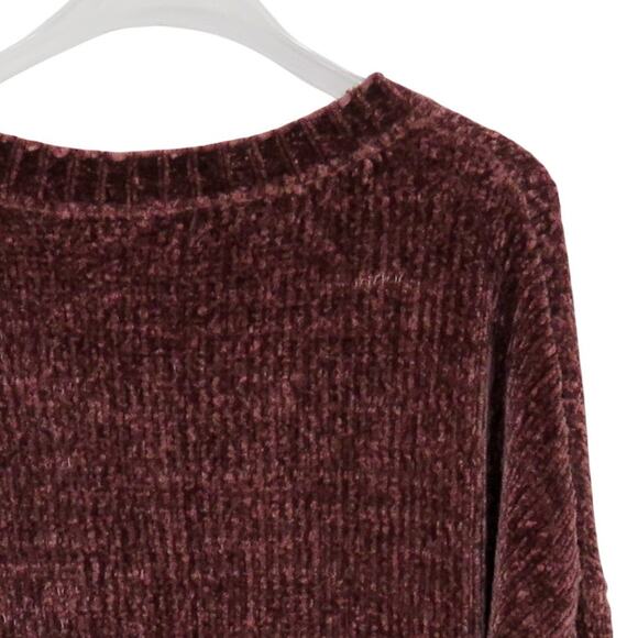 Seven Ultra Plush Chenille Pullover Sweater Mauve Pink Crewneck Sweater Medium - Picture 4 of 8